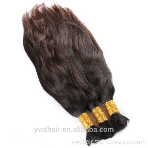 10-40in Grade 8A 100% Human Hair Bulk Full Cuticle intact Brazilian Malaysia Peruvian Indian Russian Natural Ponytail Bulk Hair